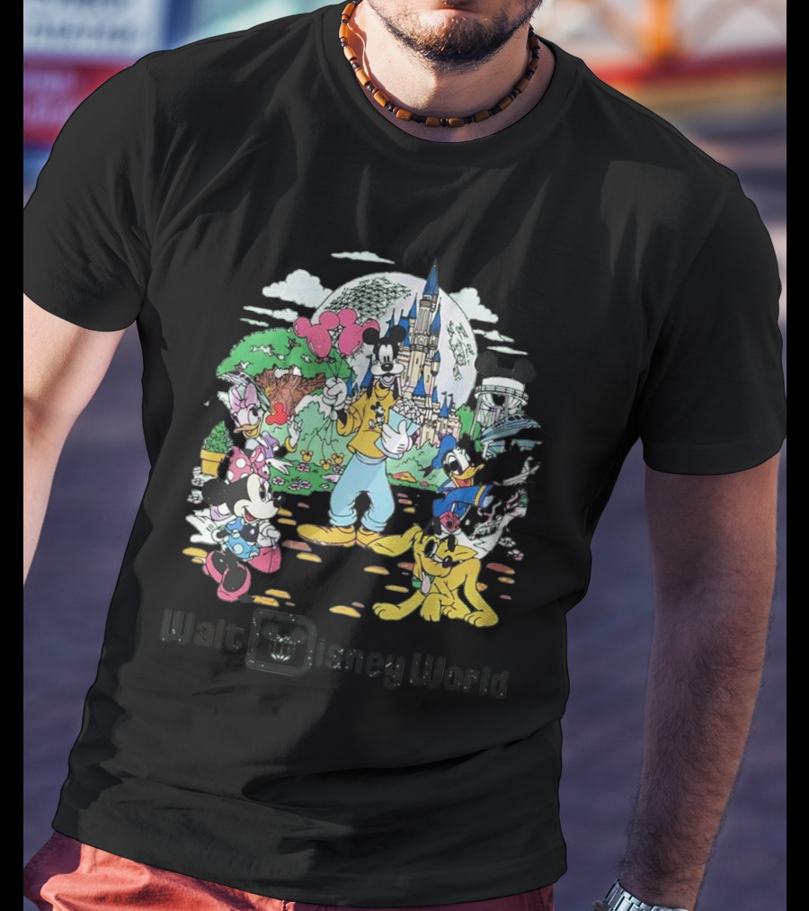 Walt Disney World Mickey Mouse And Friends In Front Of Castle T-Shirt