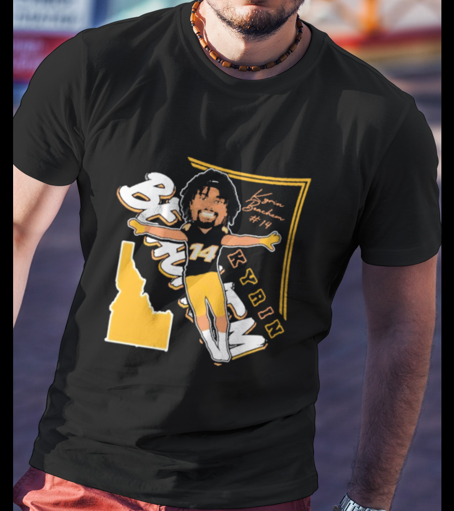 Kyrin Beachem #14 Idaho Vandals Football Kyrin Signature T-Shirt