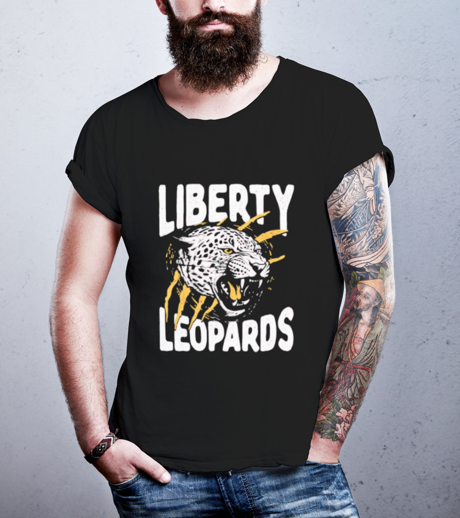LIBERTY LEOPARDS Fierce Leopards Head With Claw Marks T-Shirt