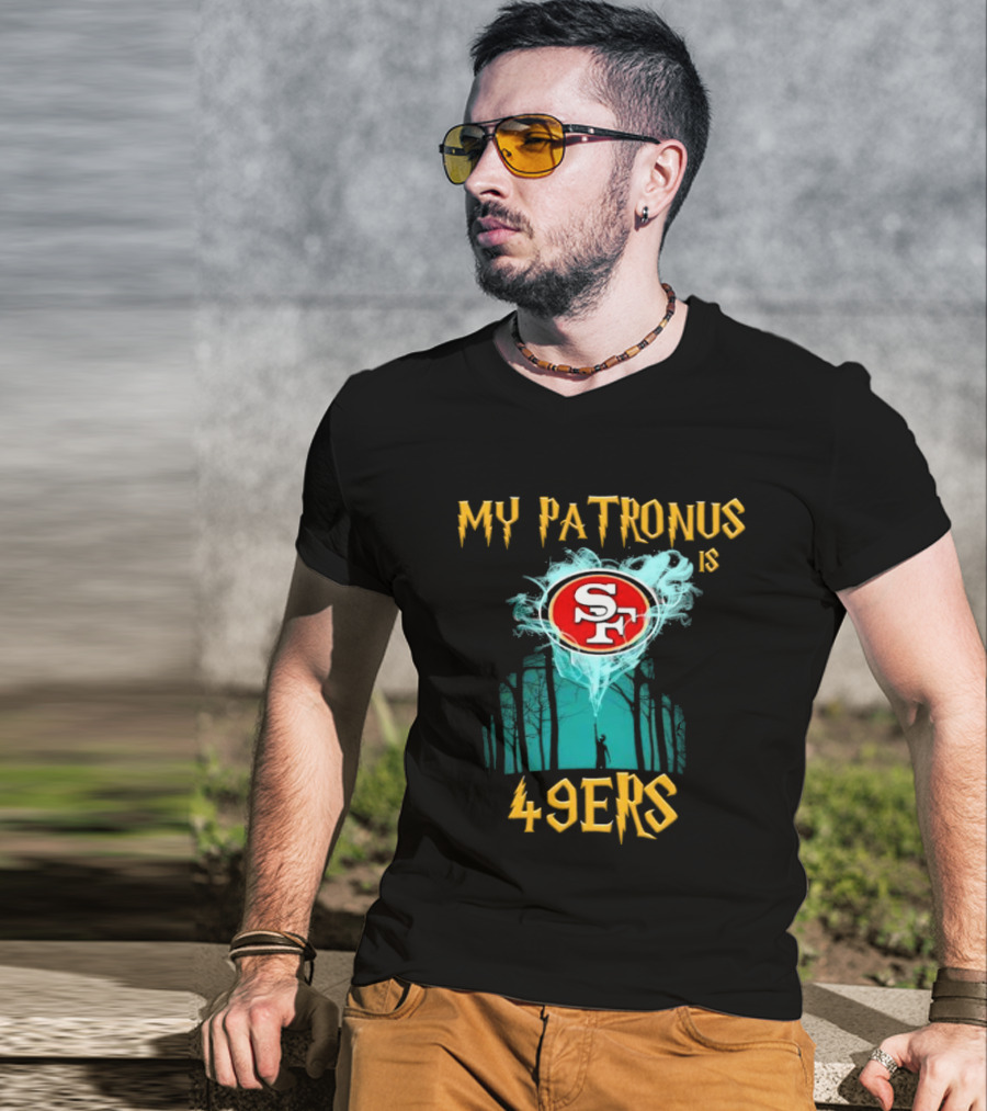 My Patronus Is San Francisco 49ers SF Logo With Forest Scene T-Shirt