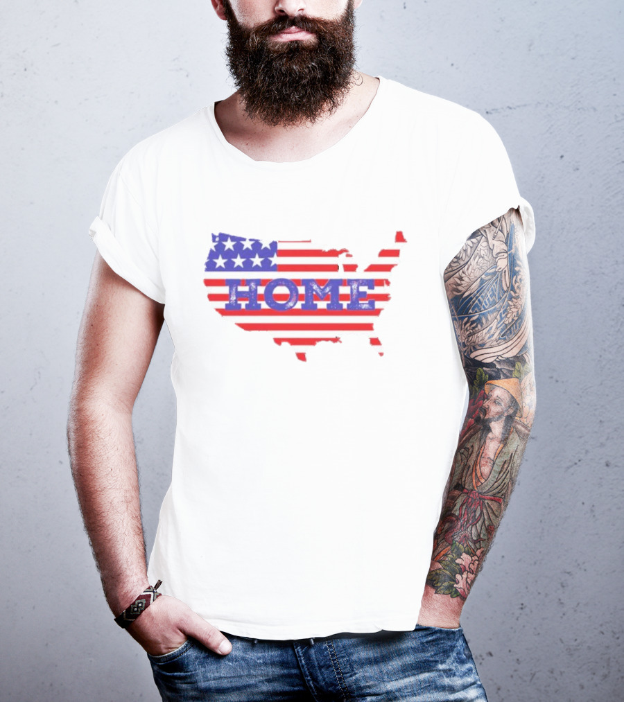 USA Map Flag Home T-Shirt