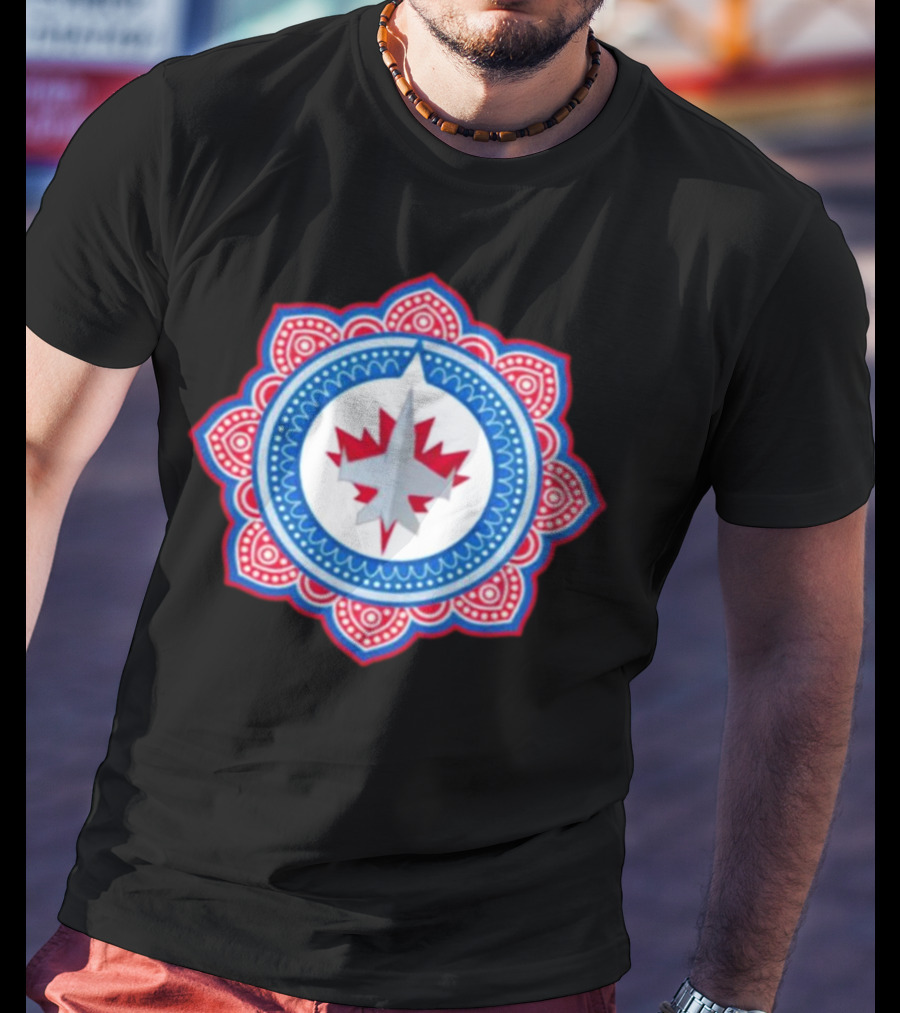 Winnipeg Jets Mandala Style South Asian T-Shirt