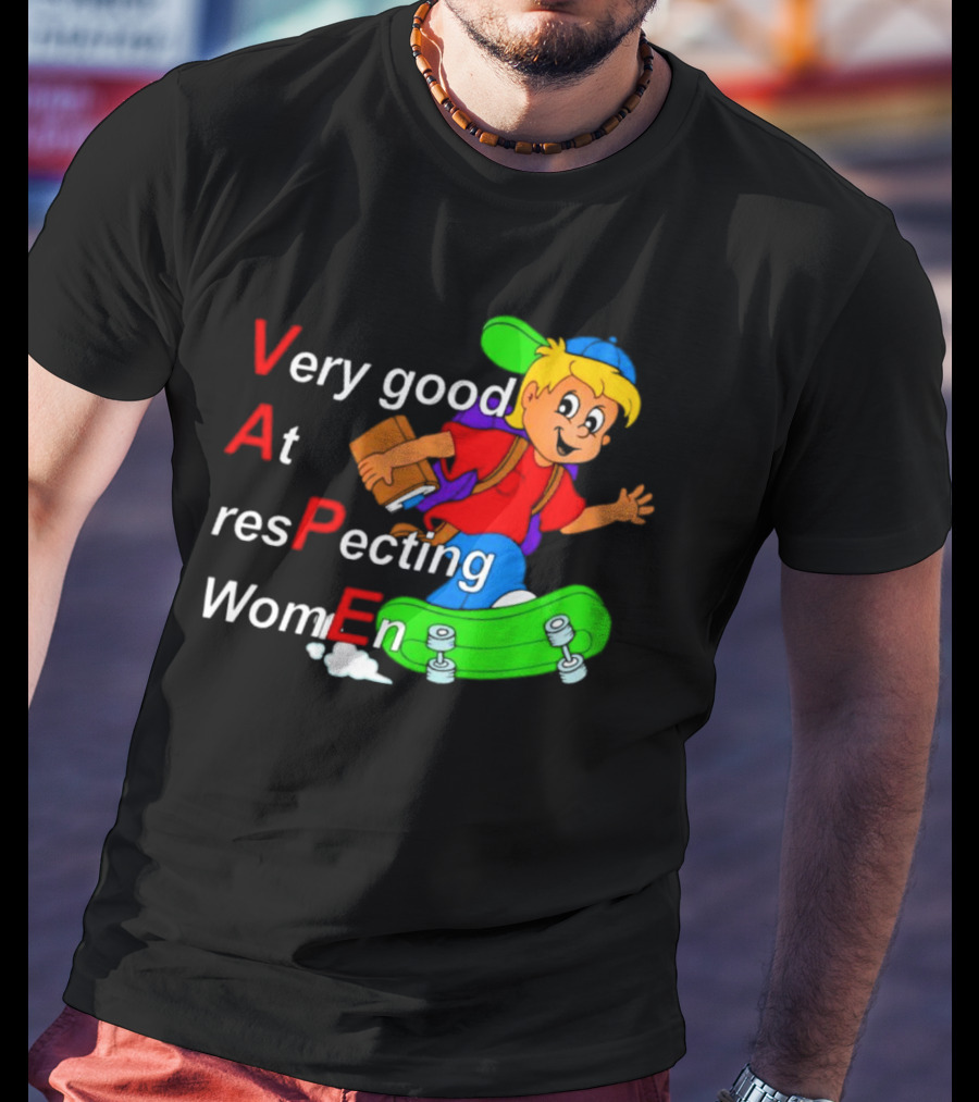 VAPE Very Good At Respecting Women Skateboarding Boy T-Shirt