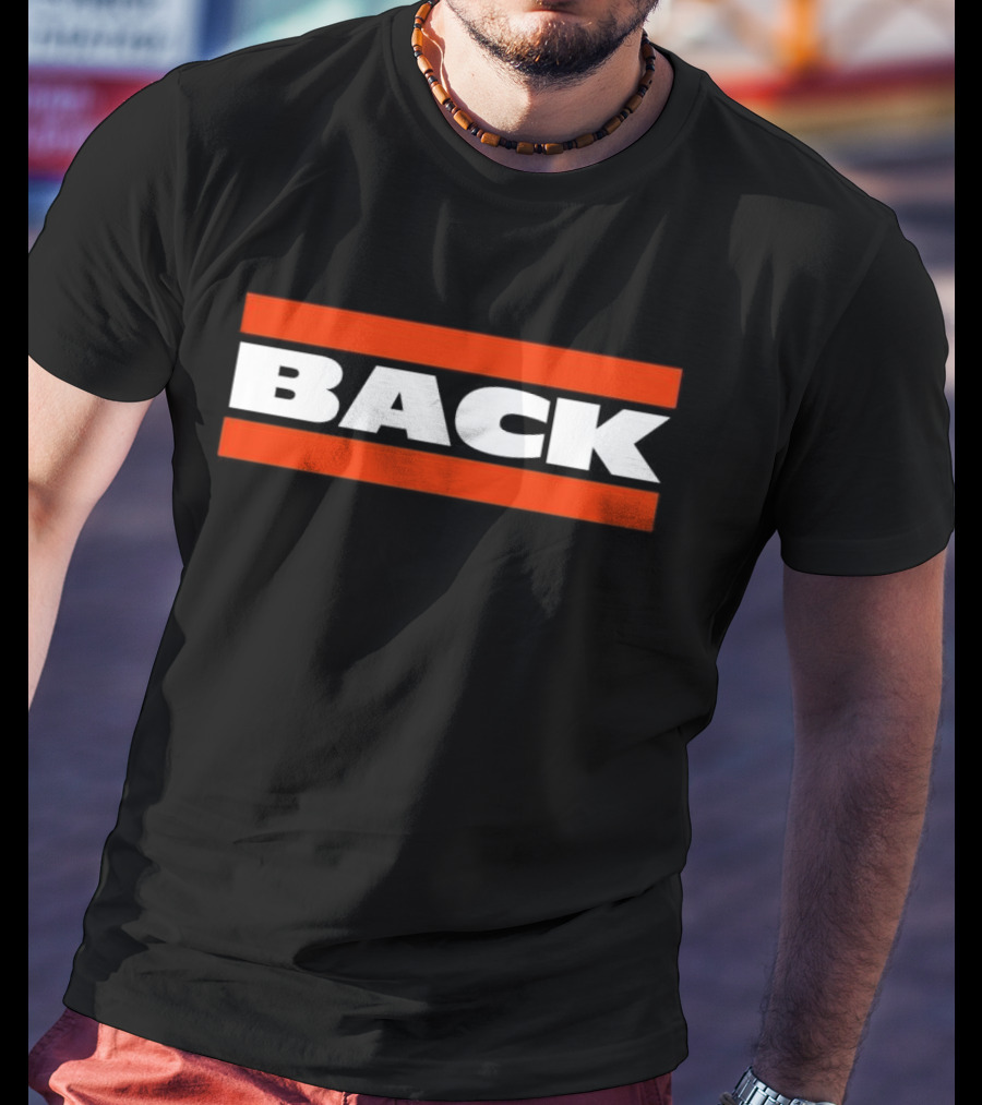 Chicago Bears Back Bold Text With Orange Stripes T-Shirt