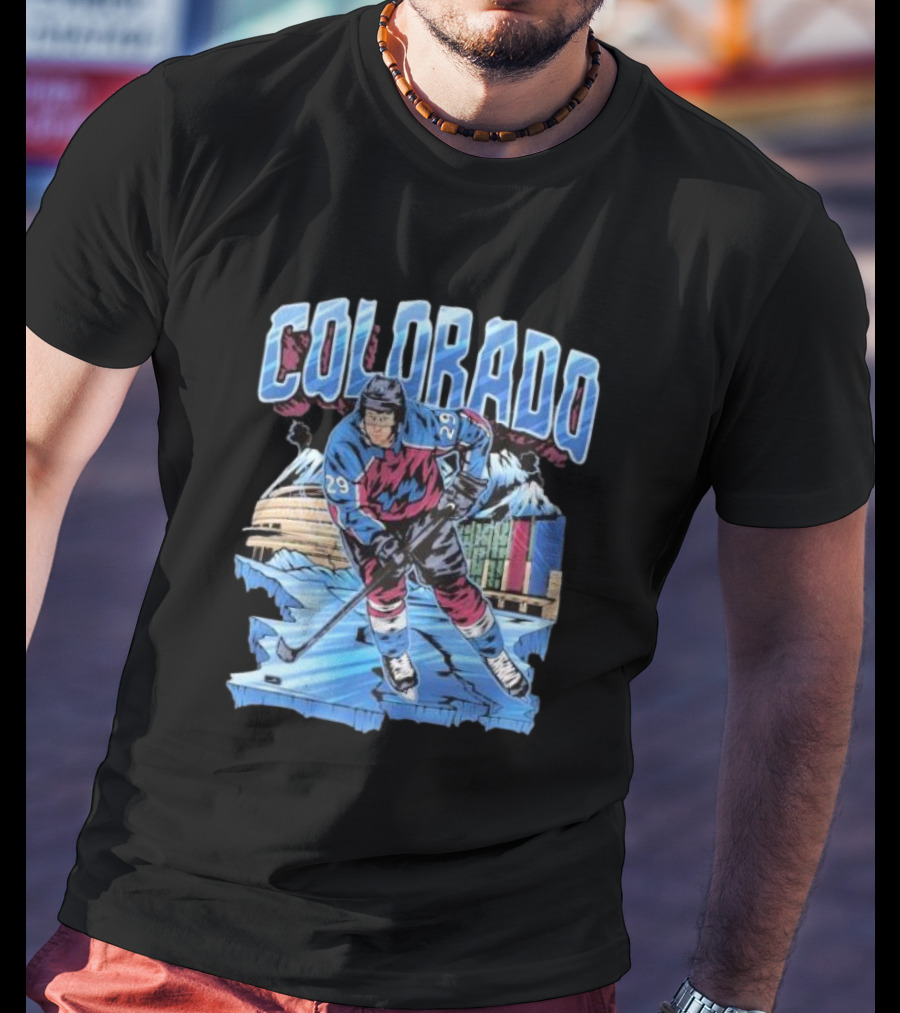 Colorado Avalanche Nathan MacKinnon Hockey 29 Ice Arena Colorado T-Shirt