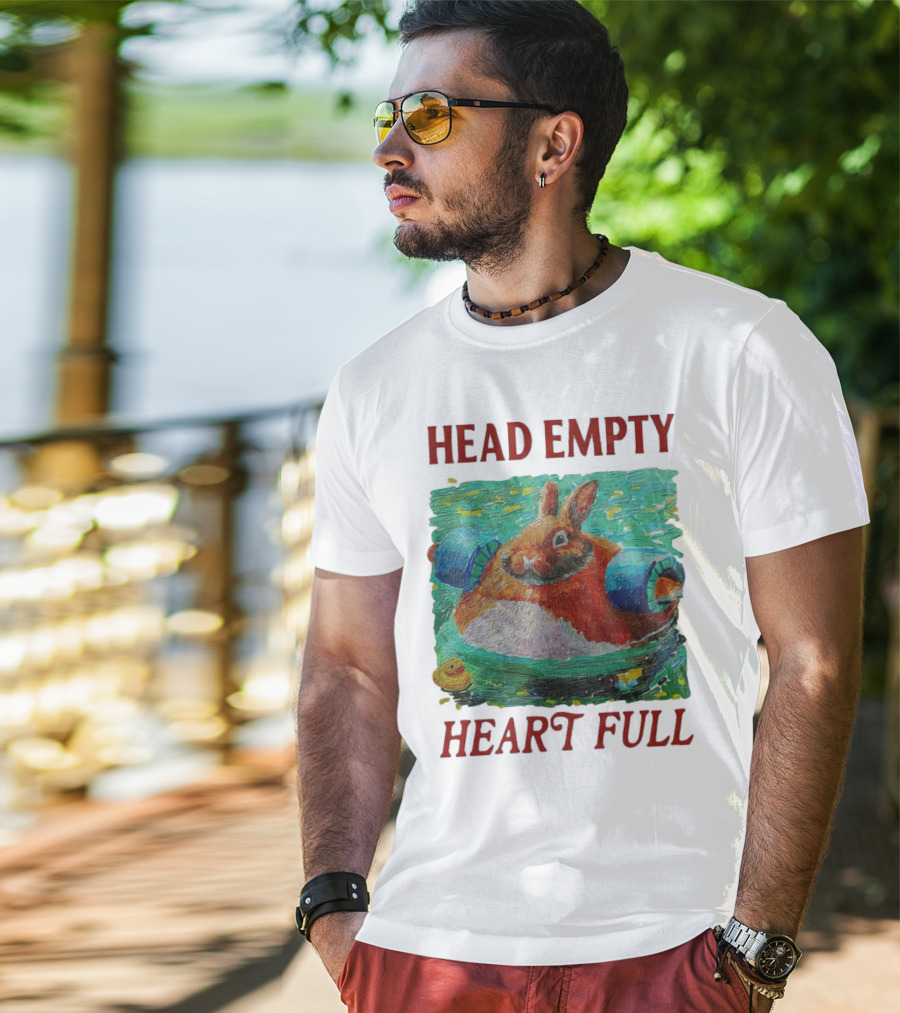 Head Empty Heart Full Bunny Floaties Pool Rubber Duck T-Shirt