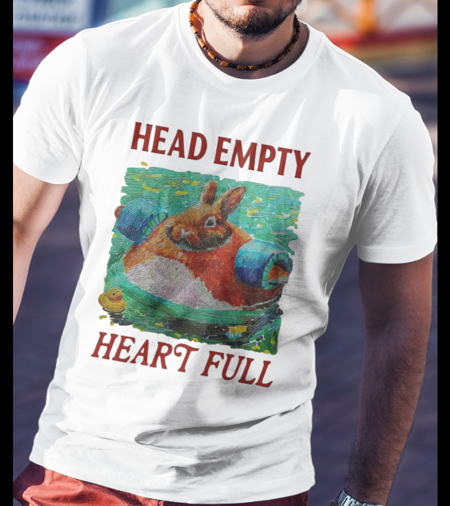 Head Empty Heart Full Bunny Floaties Pool Rubber Duck T-Shirt