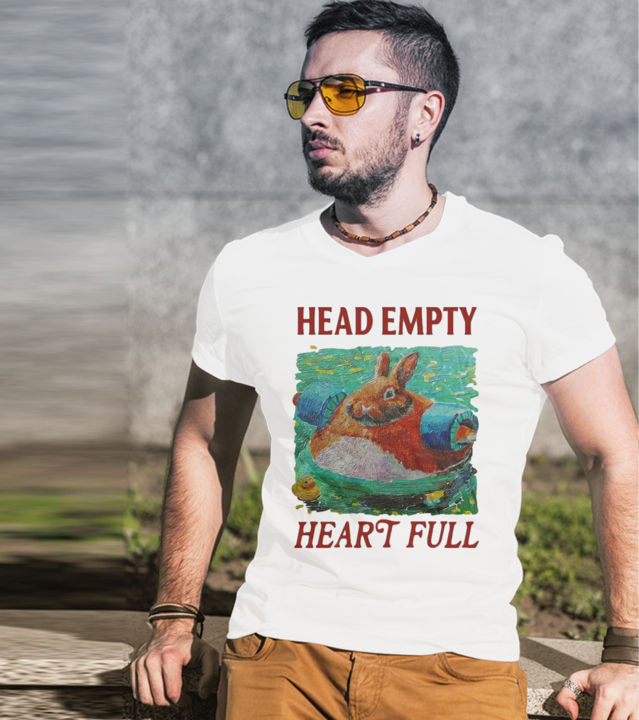 Head Empty Heart Full Bunny Floaties Pool Rubber Duck T-Shirt