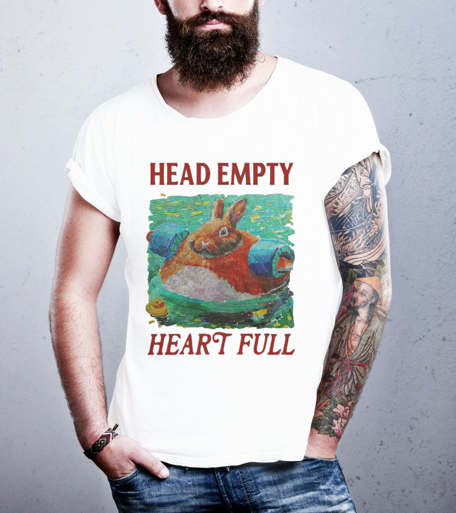 Head Empty Heart Full Bunny Floaties Pool Rubber Duck T-Shirt
