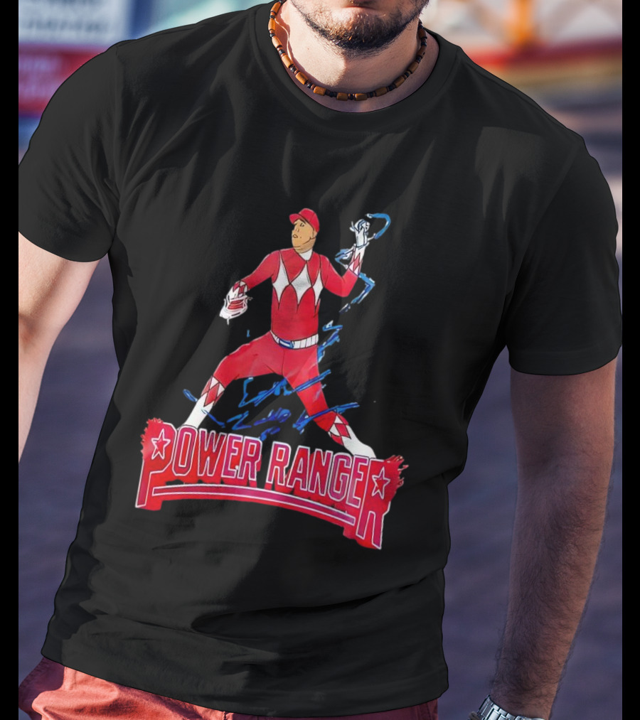 Ranger Suarez Phillies Baseball Power Ranger Red Action Uniform T-Shirt