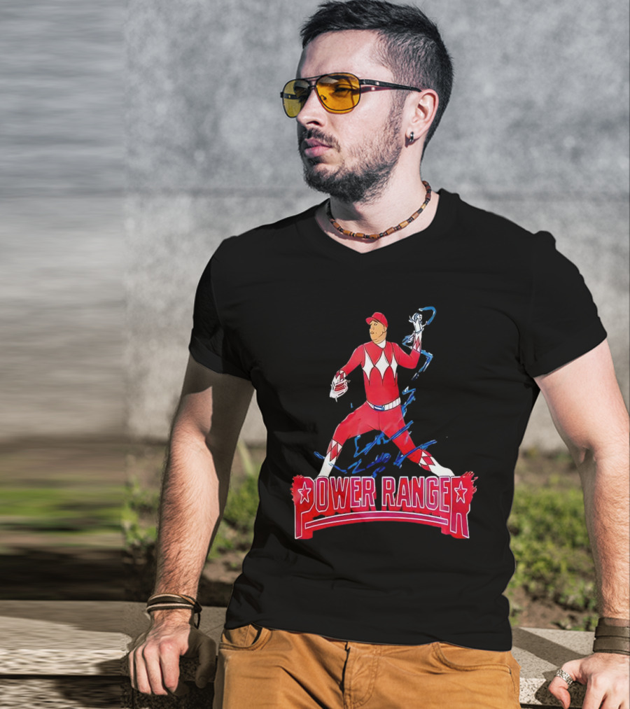 Ranger Suarez Phillies Baseball Power Ranger Red Action Uniform T-Shirt