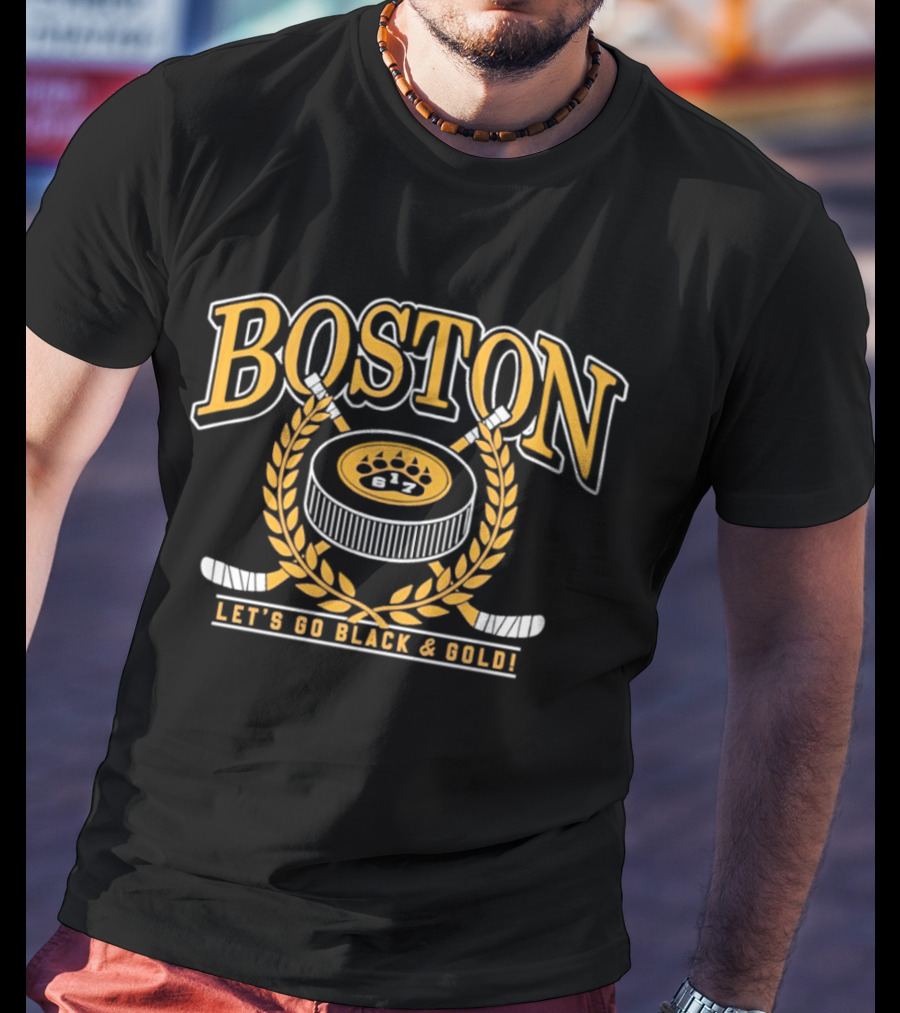 Boston Bruins 617 Let's Go Black And Gold NHL T-Shirt