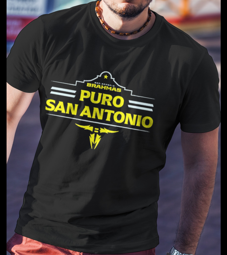 San Antonio Brahmas Puro San Antonio Star And Thunderbolt T-Shirt
