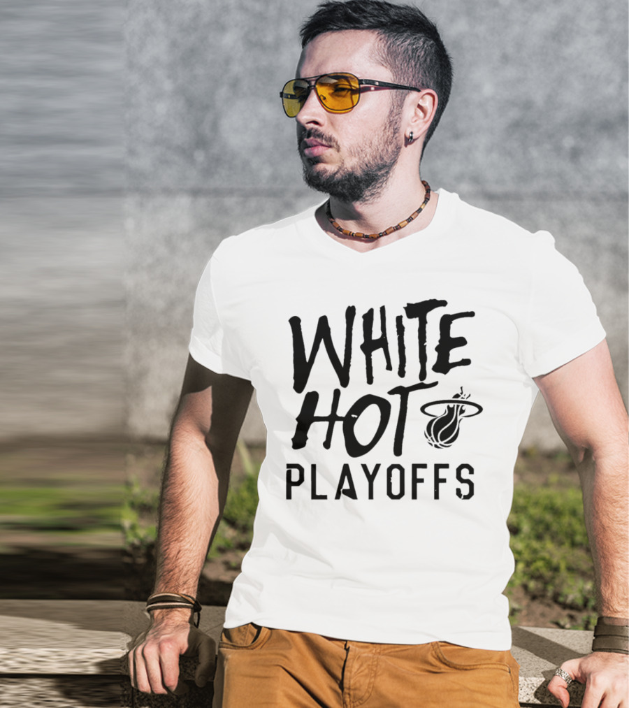 White Hot Playoffs Miami Heat Basketball T-Shirt