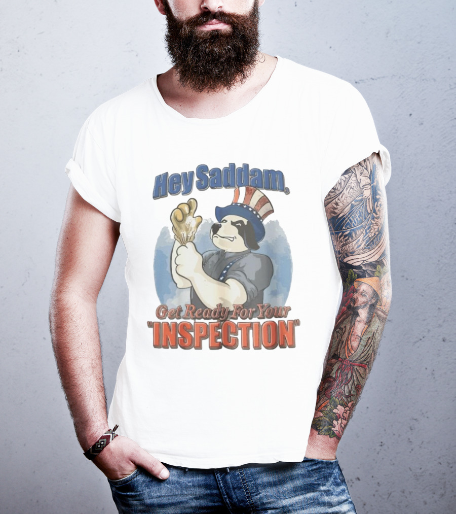 Hey Saddam Get Ready For Your Inspection Uncle Sam Dog Boxer Glove T-Shirt