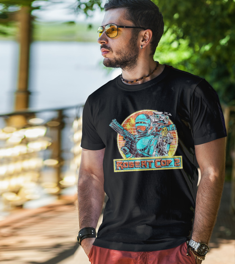 Robert Cop 2 Sci-Fi Retro Robot Mashup T-Shirt