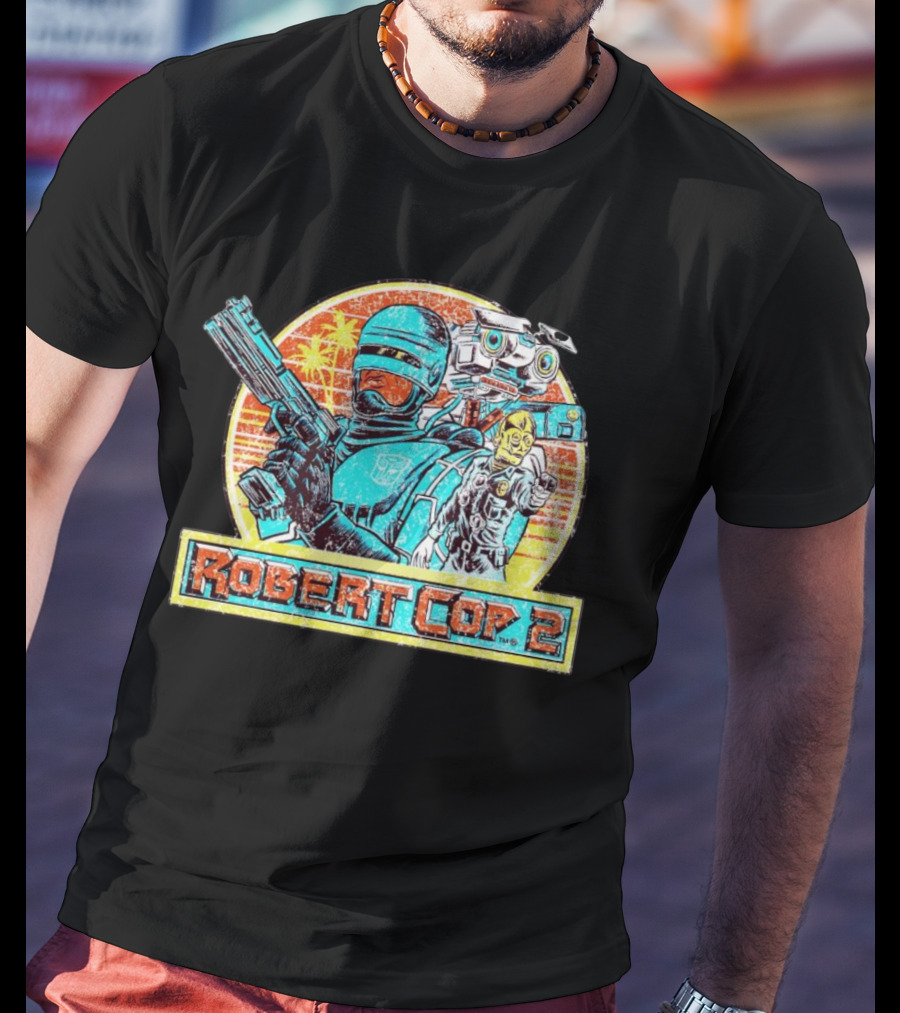 Robert Cop 2 Sci-Fi Retro Robot Mashup T-Shirt