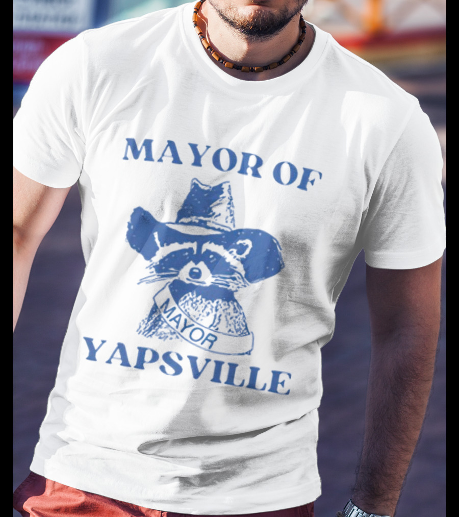 MAYOR OF YAPSVILLE RACCOON WITH HAT AND SASH T-Shirt