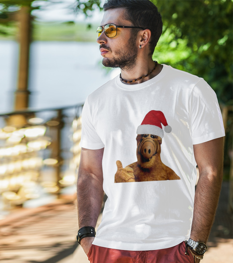 Alf Wearing Santa Hat Christmas Holiday T-Shirt
