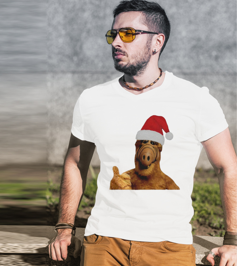Alf Wearing Santa Hat Christmas Holiday T-Shirt