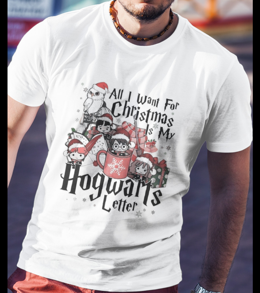 All I Want For Christmas Is My Hogwarts Letter Holiday Characters And Magical Creatures T-Shirt
