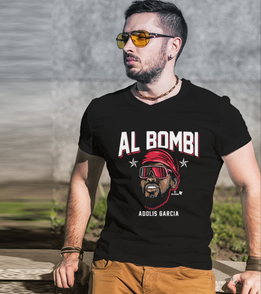 Adolis Garcia Al Bombi Players Shirt With Red Bandana And Sunglasses T-Shirt