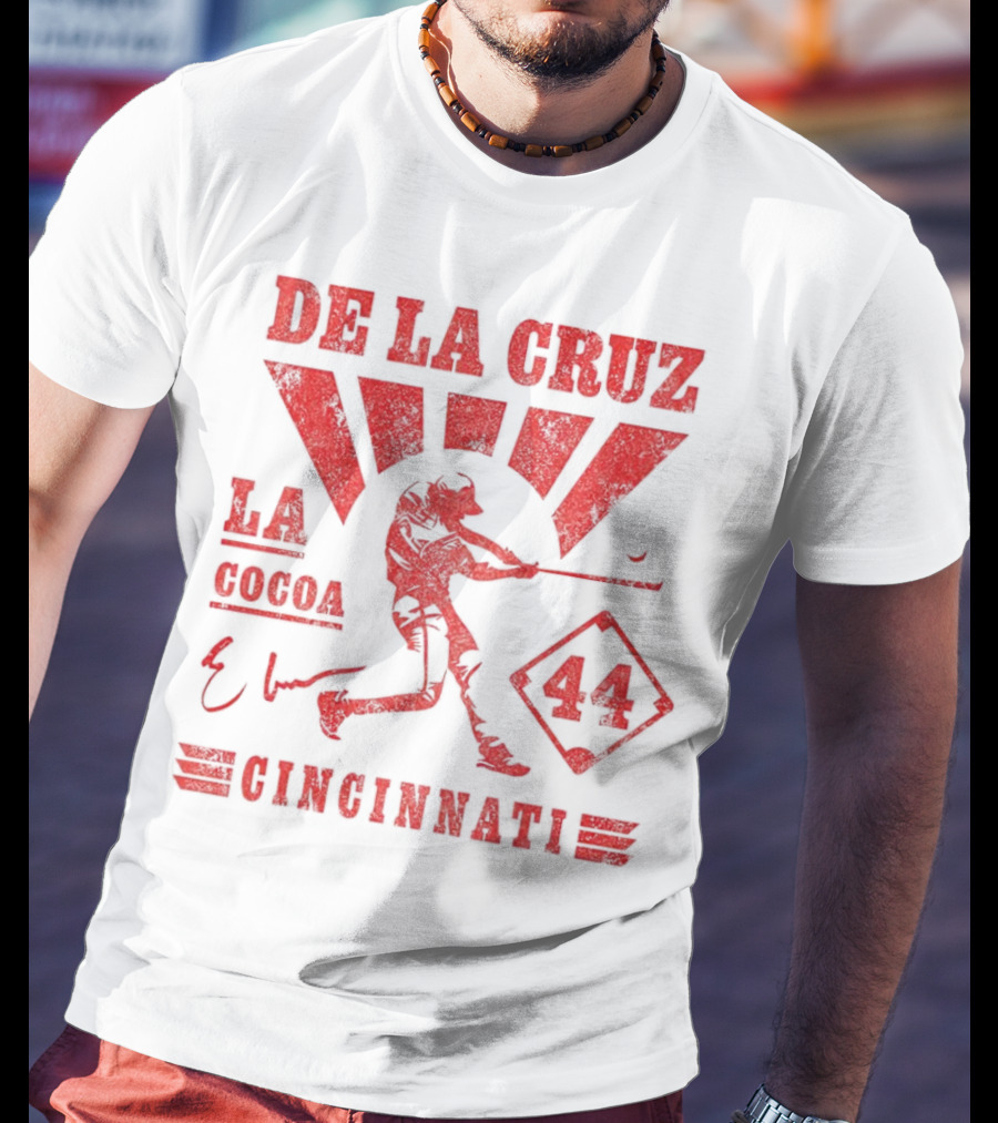 De La Cruz LA Cocoa Cincinnati Reds 44 Signature T-Shirt