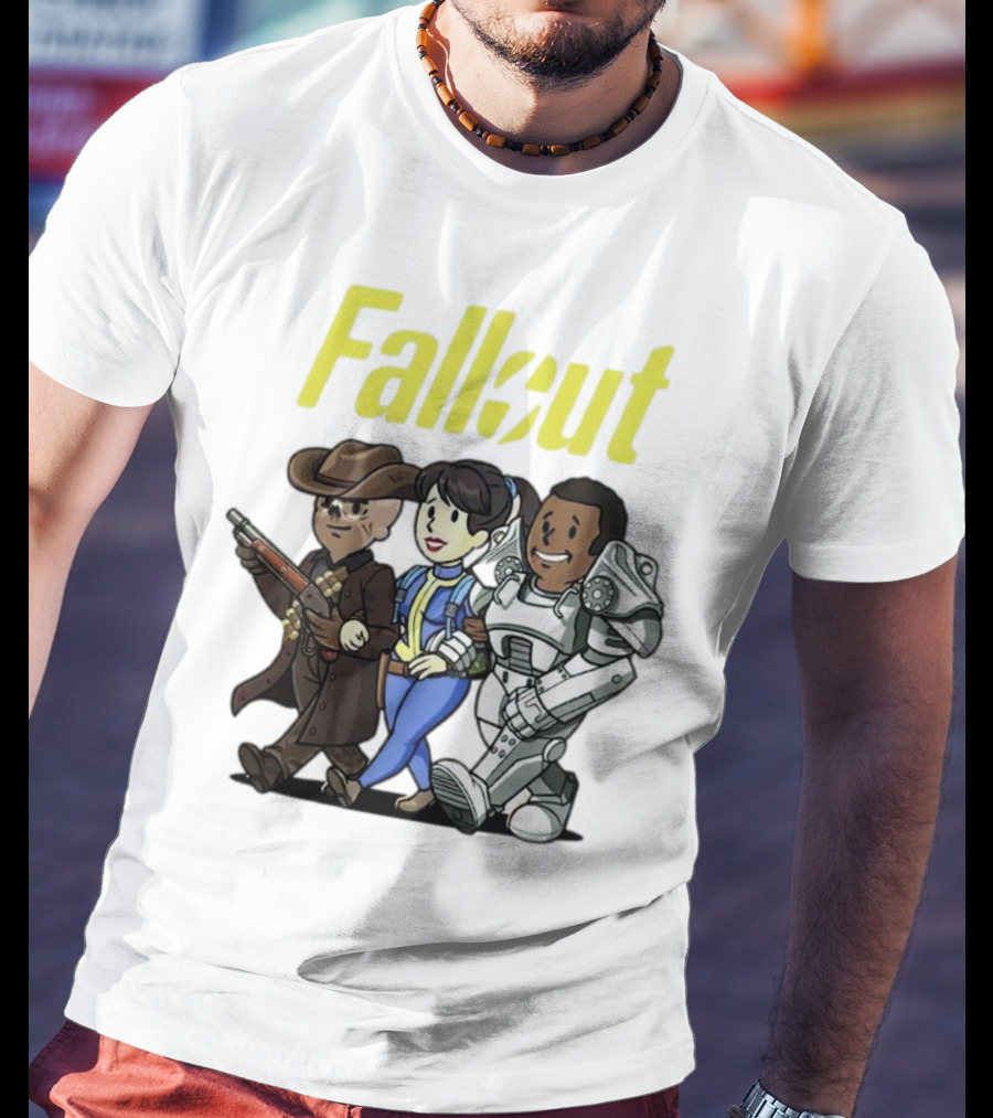 Fallout Cartoon Trio Vault Dweller Adventurers T-Shirt