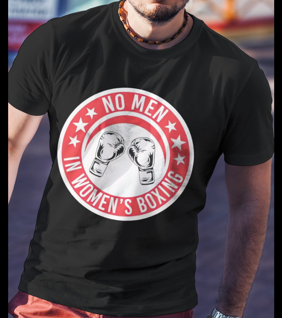 No Men In Women's Boxing Boxing Gloves Red Stars T-Shirt