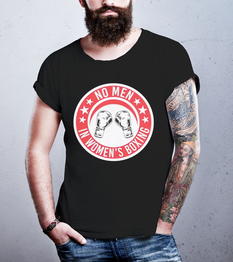 No Men In Women's Boxing Boxing Gloves Red Stars T-Shirt