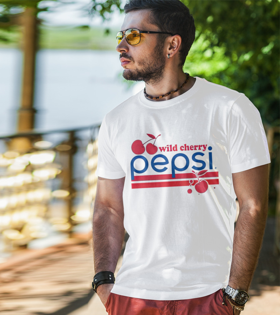 Pepsi Wild Cherry Retro Logo With Cherries T-Shirt