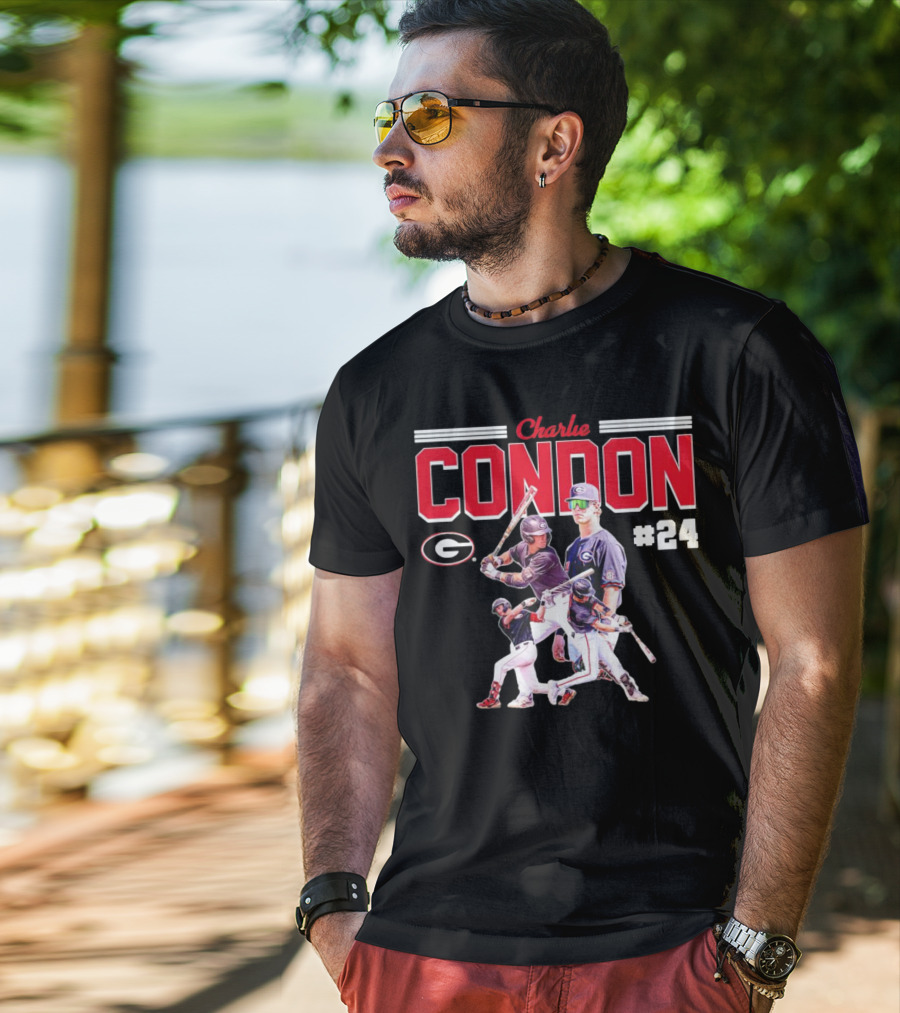 Charlie Condon Georgia Bulldogs NCAA Baseball Player #24 Collage T-Shirt