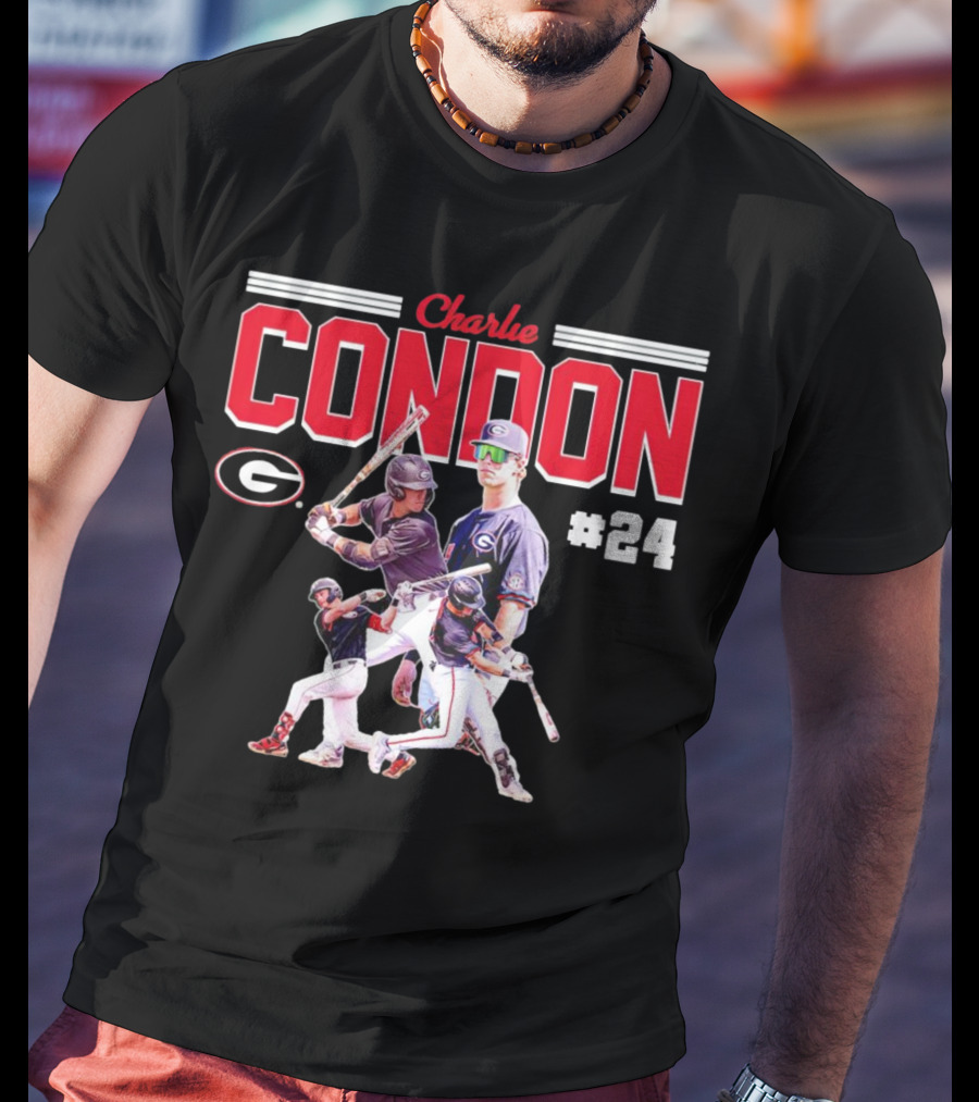 Charlie Condon Georgia Bulldogs NCAA Baseball Player #24 Collage T-Shirt