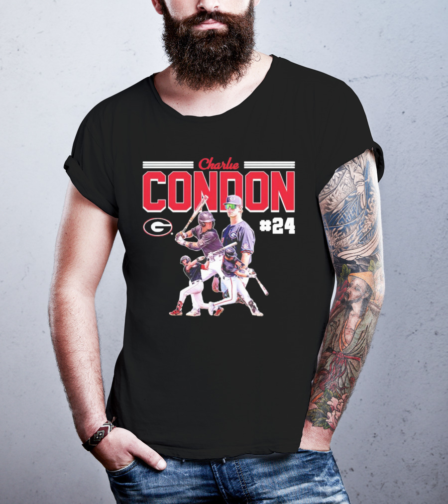Charlie Condon Georgia Bulldogs NCAA Baseball Player #24 Collage T-Shirt
