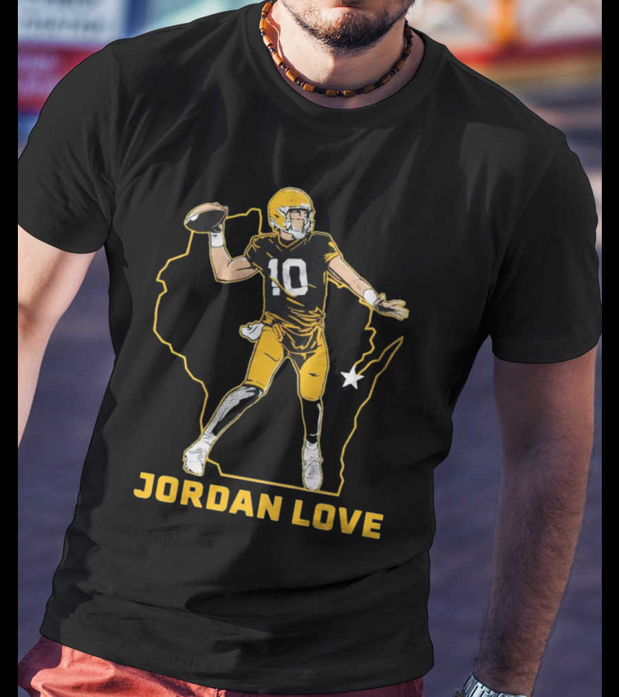 Jordan Love Wisconsin Star Quarterback Green Bay Packers T-Shirt