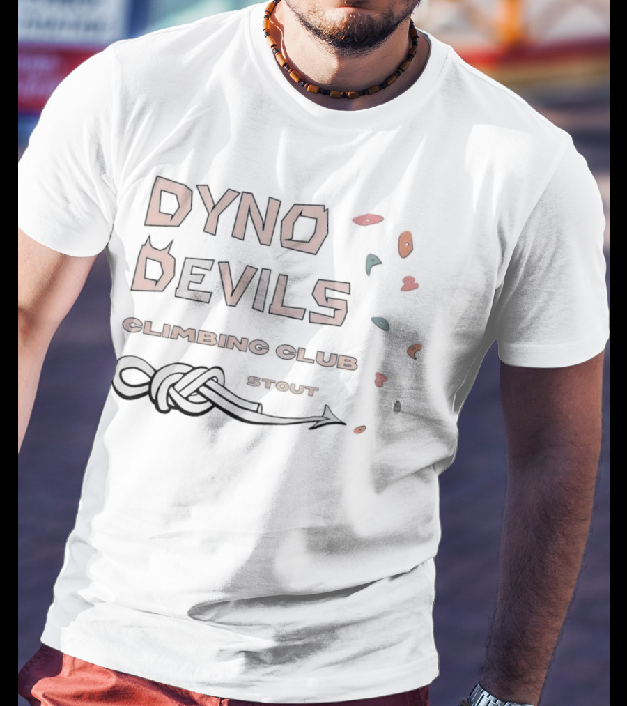 Dyno Devils Climbing Club Stout Rock Holds And Knot T-Shirt