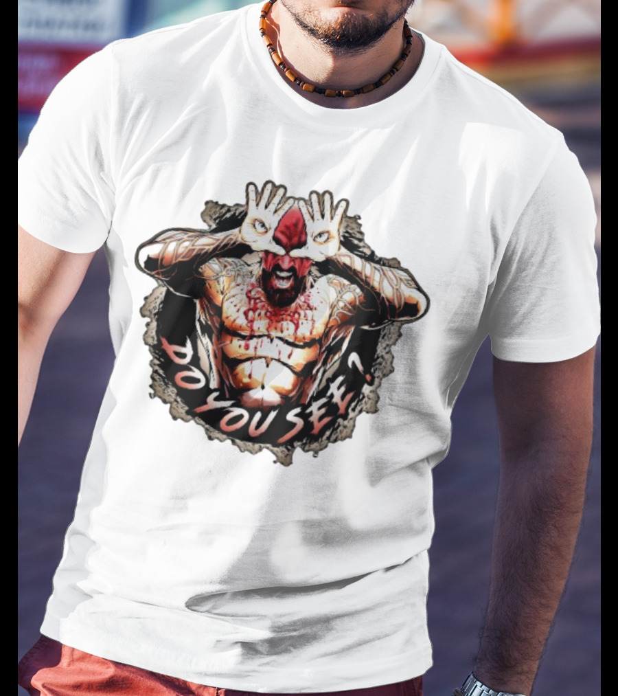 Franky The Mobster FTM Do You See Tattooed Figure With Hands Forming Eye Mask T-Shirt