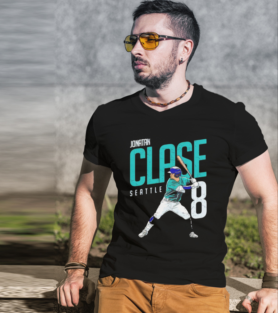 Jonatan Clase Seattle #8 MLBPA Player T-Shirt