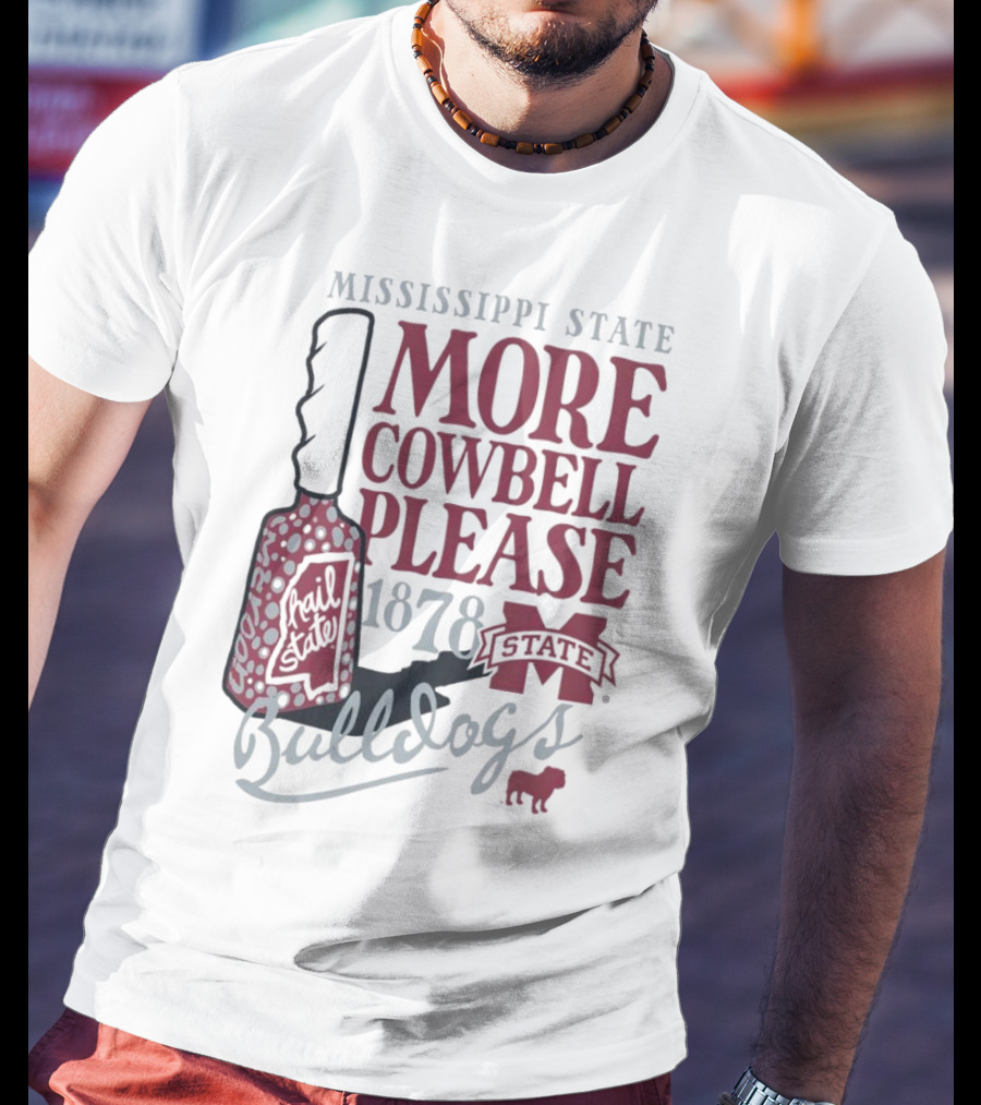 Mississippi State Bulldogs More Cowbell Please 1878 Vintage Cowbell T-Shirt