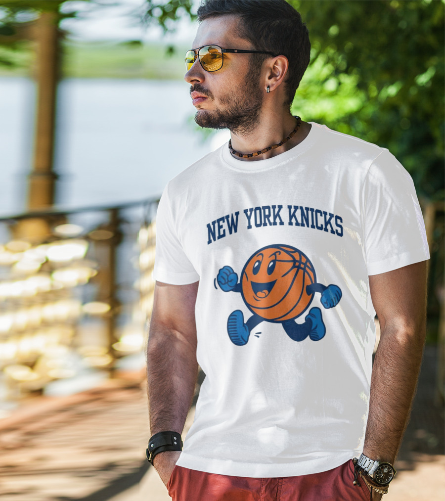 New York Knicks Running Basketball Character T-Shirt