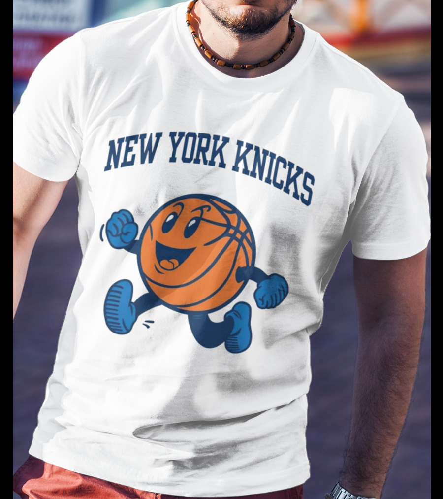 New York Knicks Running Basketball Character T-Shirt