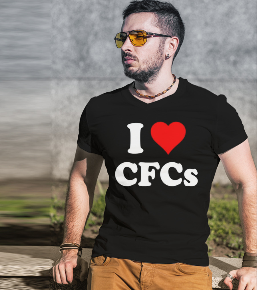 I Heart CFCs Retro-Style Bold Text And Red Heart T-Shirt