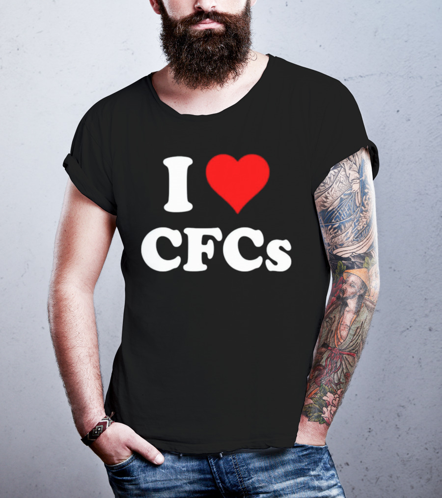 I Heart CFCs Retro-Style Bold Text And Red Heart T-Shirt