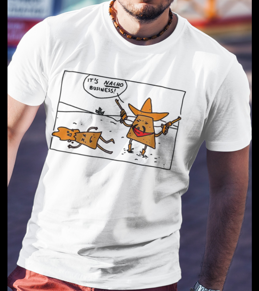 It’s Nacho Business Sombrero Pistols Cartoon Scene T-Shirt