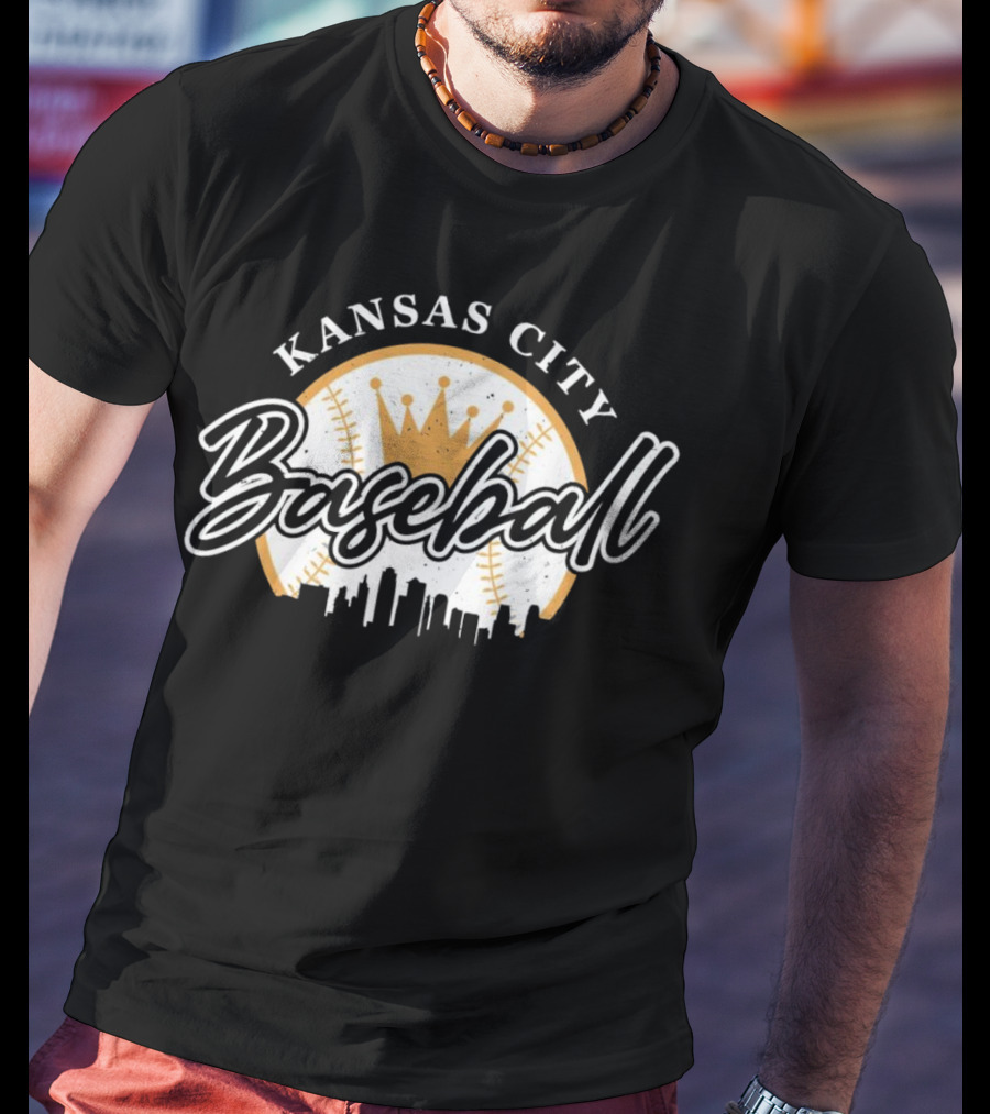 Kansas City Baseball Crown Skyline T-Shirt