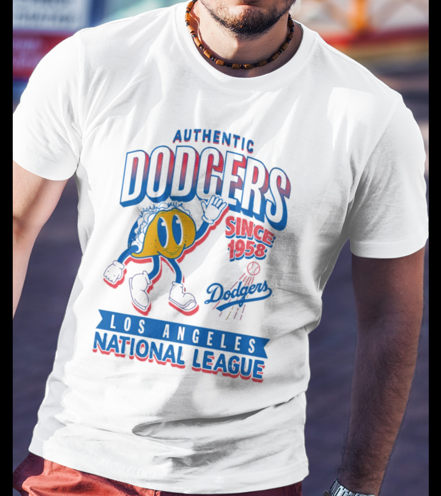 Authentic Dodgers Los Angeles Since 1958 National League Dodgers T-Shirt