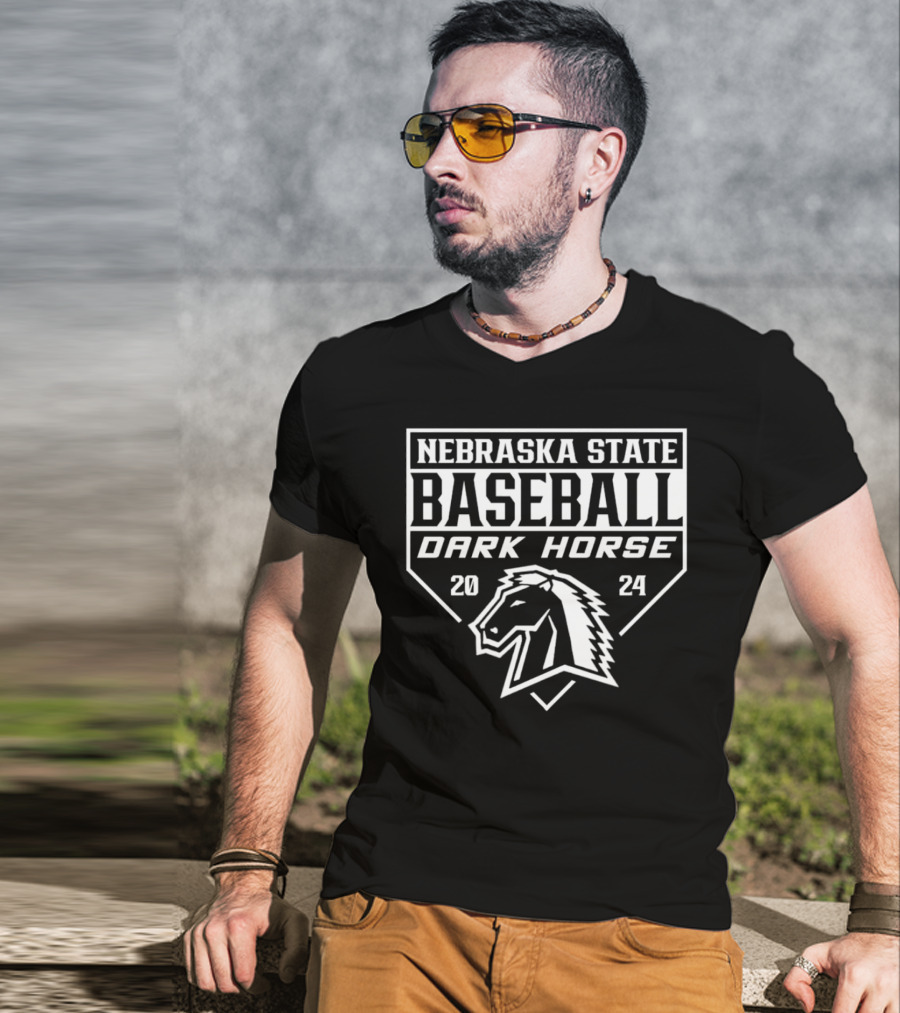 Nebraska State Baseball Dark Horse T-Shirt