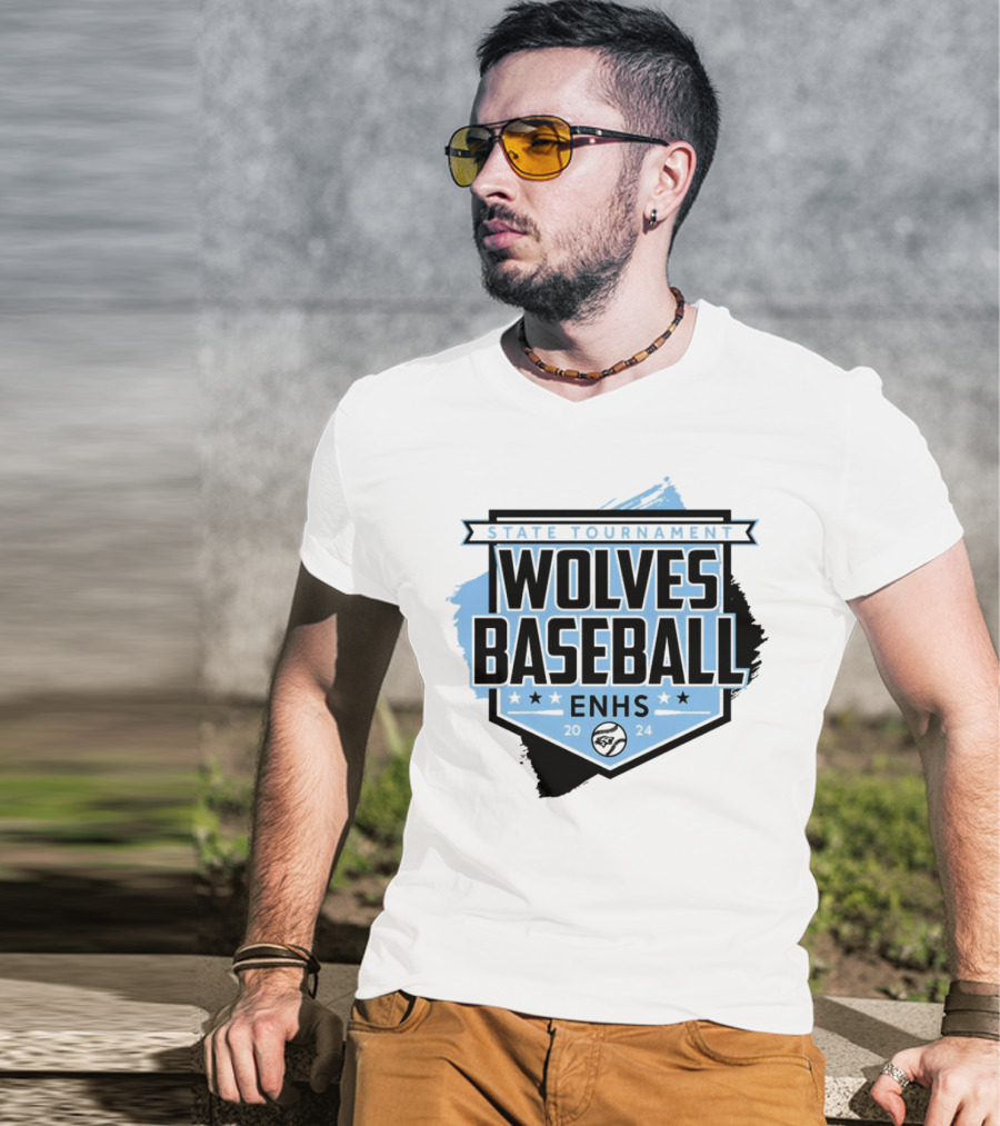 State Tournament ENHS Wolves Baseball T-Shirt