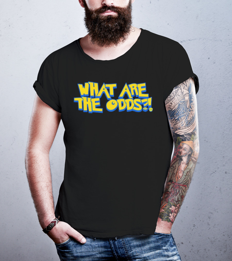 What Are The Odds Dice Playful Yellow Blue Typography T-Shirt