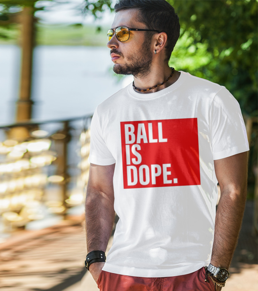 Arielle Ari Chambers Ball Is Dope Text Red And Black T-Shirt
